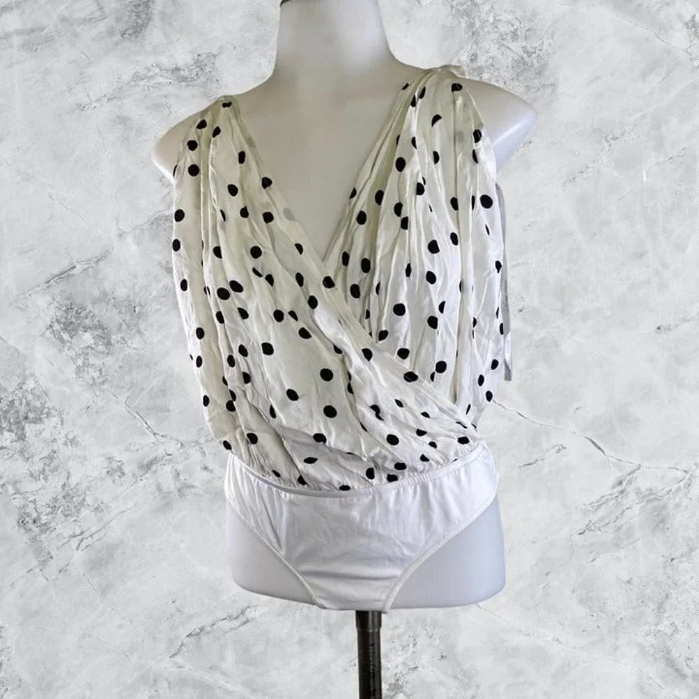 Lovers and Friends Evan Cami Bodysuit - Ivory & Black